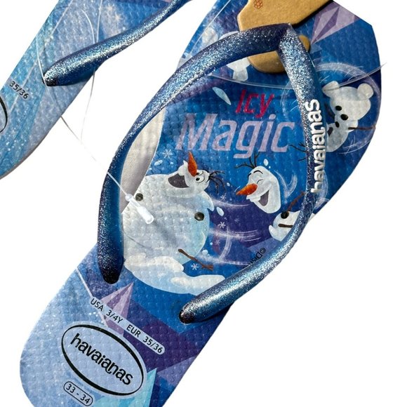 Havaianas Frozen Quiet Lilac Unisex-Child Slim Flip-Flop (Size 3/4Y - EUR 35/36) - Picture 3 of 6